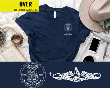 Navy Master Chief Submarine Warfare Qualification T-Shirt - Black & White Collection